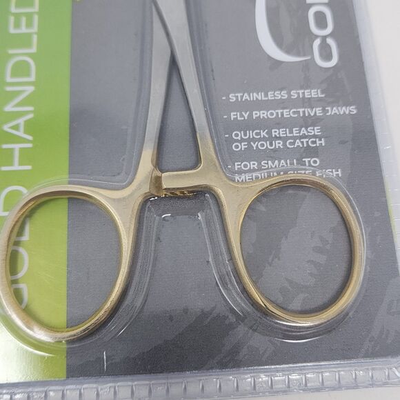 Cortland Gold Handled Forceps Stainless Steel Scissor Quick Release Fishing Tool - Picture 3 of 7